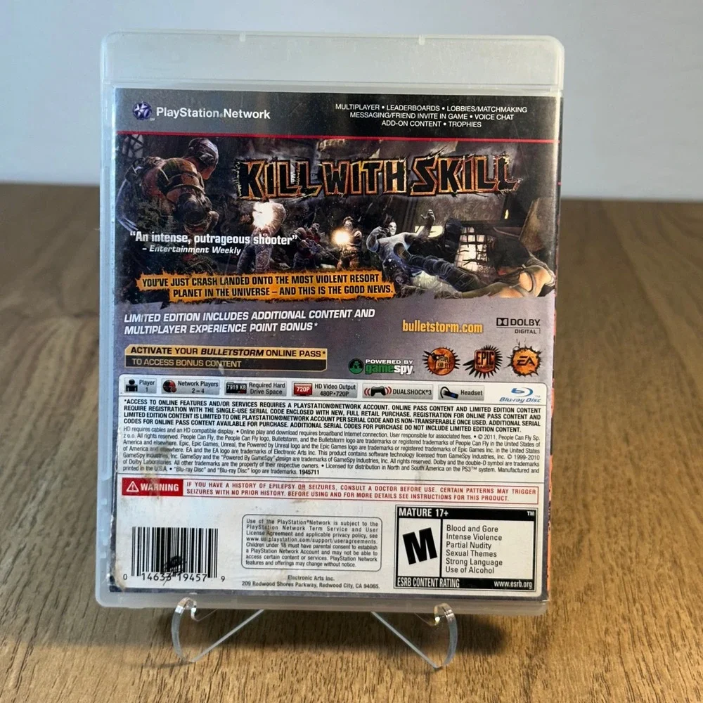EA Bulletstorm Limited Edition PS3 Sony PlayStation 3 Fair Condition Tested